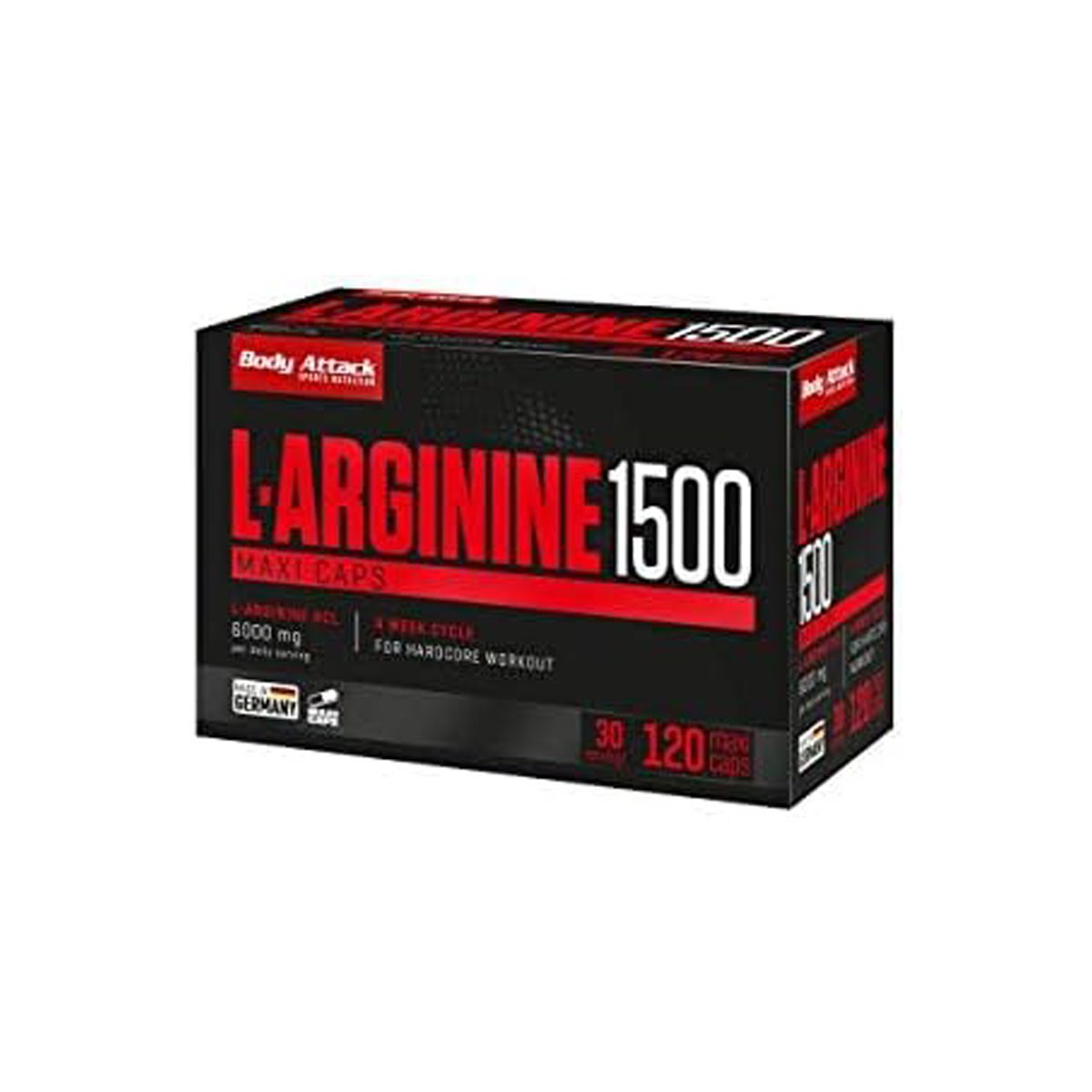 Body-Attack-L-Arginine-1500,-120-Caps Body Attack L-Arginine 1500, 120 Caps