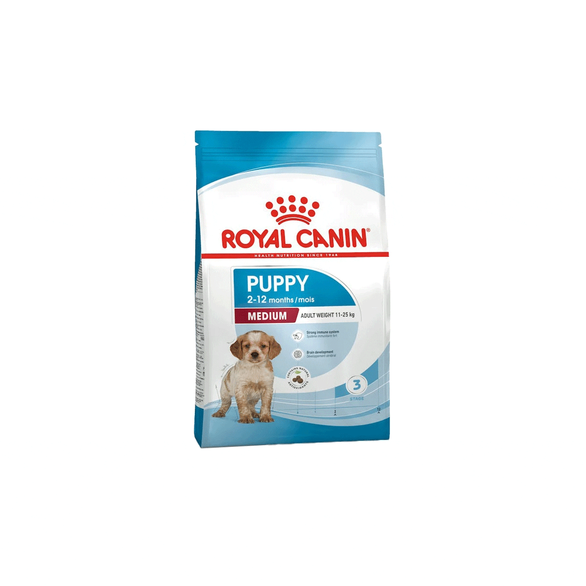 ROYAL-CANIN®-Medium-Puppy غذای خشک سگ رویال کنین مدل مدیوم پاپی وزن ۱۰کیلوگرم
