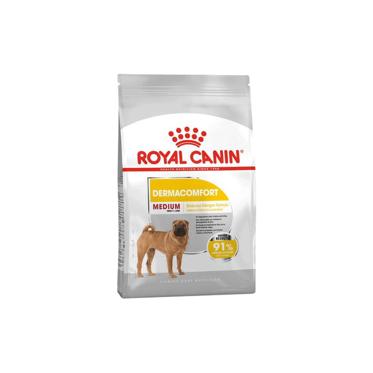 Royal-Canin-DermaComfort-Medium-3kg غذای خشک سگ نژاد متوسط مراقبت پوست و مو رویال کنین ۳ کیلوگرم